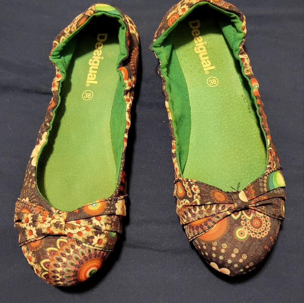 Desigual Ballerina Purple Boho Flats